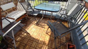 Wolketon 2m² płytki drewniane mozaika akacjowa płytka tarasowa 30x30 cm płytka system wtykowy mozaika cięta taras balkon certyfikat Zdjęcie produktu od klienta nr 1
