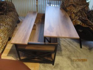 VASAGLE Couchtisch, höhenverstellbar, versteckter Stauraum, 60 x 120 x (48-62) cm Kunden-Foto 8