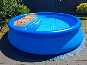 Intex 28026 Poolabdeckung,blau,  Material: Vinylfolie, 396x396x30 cm Kunden-Foto 3