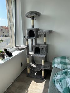 Feandrea XXL Kratzbaum, 199 cm, mehrstufig, mit Sisalstämmen, beige Kunden-Foto 64