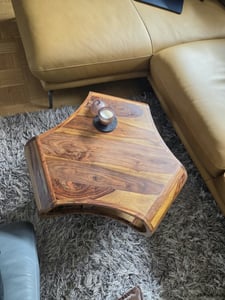 Table basse WL5.603 Sheesham 60x60x35 cm Bois massif Plateau & Photo du client 1