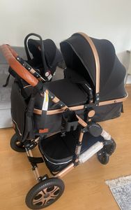 KESSER® Loops Kinderwagen 4 in 1 Kombikinderwagen Komplett-Set auch als Buggy für Kinder bis 4 Jahre inkl. Babywanne, Babyschale + Fußsack, Korb, Wickeltasche, Regen- & Insektenschutz & Flaschenhalter Kunden-Foto 1