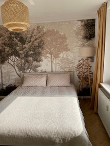 Vlies Fototapete Wald Browns Natur Bäume Art (368x254cm - 4 Bahnen)  Wohnzimmer Schlafzimmer Wandtapete Modern Tapete UV-Beständig Montagefertig Kunden-Foto 1