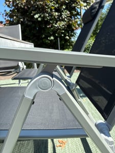 tillvex Gartenstuhl Premium 4 Stück Beige klappbar aus Aluminium | Hochlehner mit Armlehnen | Klappstuhl verstellbar | Klappsessel Balkon Garten Terrasse Kunden-Foto 1