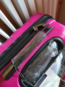 Suitline - leichtes Handgepäck 55x35x20 cm Flugzeug-Trolley 34 L Bordgepäck Hand-Koffer leicht Bord-Koffer 4 Rollen Kabinengepäck Hand Luggage TSA ,Cyanblau Kunden-Foto 2