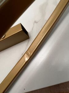Tribesigns Tavolo da pranzo moderno per 6 persone, tavolo da soggiorno, 160 x 80 x 75 cm, rettangolare, tavolo da cucina, tavolo da pranzo, design moderno, bianco e oro Foto del cliente 12