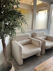 okwish : fauteuil de relaxation, fauteuil télé, fauteuil cinéma, fauteuil de relaxation de type canapé, canapé individuel, canapé relax, coussin de siège d'intérieur, beige Photo du client 1
