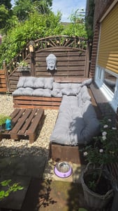 POKAR Palettenkissen mit schöner Steppung Auflage Palettensofa, Größe:Set Sitzkissen 120x80 + Rückenkissen 120x40, Farbe:Beige Kunden-Foto 1