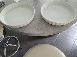 Porcelánová forma na pečenie tort, 25 cm, forma na ovocný koláč, žiaruvzdorná biela forma Fotografia od zákazníka č. 1