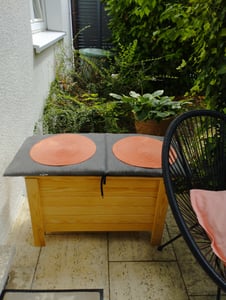 STOLMAK Zahradní box z masivní borovice 166 l 80 × 52 × 40 cm hnědý – úložný box na podsedáky, zahradní truhla Fotografie od zákazníka č. 1
