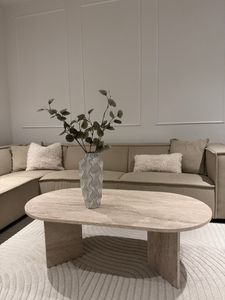 Skye Decor, Sable - Travertine, Walnut, stolik kawowy, trawertyn, płyta wiórowa pokryta w 100% melaminą, 119 x 60 x 40 cm Zdjęcie produktu od klienta nr 16
