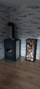 ML-Design Kaminholzregal aus Metall, 80x150 cm, Schwarz, Innen/Außen, Brennholzregal Holzaufbewahrung aus beschichtetem Stahl Kunden-Foto 3