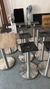 Tischgestell, Tischbeine aus Edelstahl SH-2001-1, für Büro, Hotel, Restaurant, Durchmesser 45 cm, Höhe 71,5 cm, Edelstahl gebürstet Kunden-Foto 1