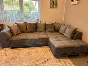 riess-ambiente Modernes XXL Ecksofa DECADENCIA 320cm silbergrau Samt inklusive Kissen Eckcouch Couch Sofa Kunden-Foto 1