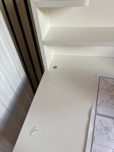 Eleganter weißer Schminktisch im Schlafzimmer mit Spiegel und Schubladen im modernen Stil groß Kunden-Foto 4
