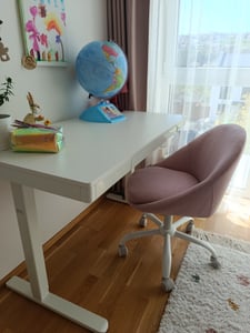 SONGMICS Homeoffice Stuhl, Drehstuhl, Schreibtischstuhl, aus Samt, pastellrosa Kunden-Foto 1