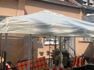 Náhradní střešní kryt pavilonu 3x3m, náhradní plachta na pavilon, kryt na zahradu, kryt na pavilon (jednoduchá střecha, vínově červená) Fotografie od zákazníka č. 2