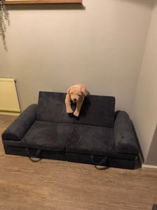 Pillows24 – Spielsofa für Kinder aus Cordstoff mit waschbarem, hautfreundliche Bezug | Kindersofa für Spielzimmer – Hergestellt in der EU, Türkis Kunden-Foto 4