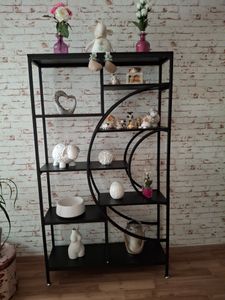 Tribesigns 179cm Geometrisches Bücherregal,8-stöckiges Bücherregale,Bücherschrank mit Metallrahmen, hohes freistehendes offenes Lagerregal, Schwarz Kunden-Foto 1