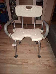 TRMLBE Sprchová stolička Bath Seat 37-50cm Výškově nastavitelná sprchová židle pro seniory Protiskluzová stolička do vany s rukojetí a opěradlem Bath Stool Shower Aid (typ B, Eva Cushion) Fotografie od zákazníka č. 2