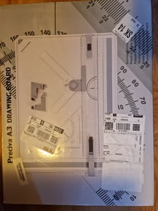 Tavola da disegno A3 Preciva DIN Tavola da disegno A3 con accessori 51x36,5 cm Sistema Metrico Foto del cliente 1