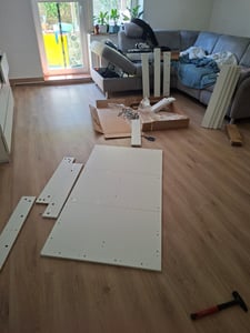 vidaXL Esstisch Betongrau 140x74,5x76 cm Holzwerkstoff Kunden-Foto 1