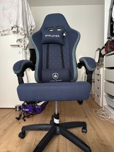 PLAYER Gaming Stuhl Ergonomischer Gaming Sessel Schreibtischstuhl PC Gamer Racing Stuhl mit Stoffoberfläche, Federsitzkissen, Verbindungsarmlehnen Kunden-Foto 37