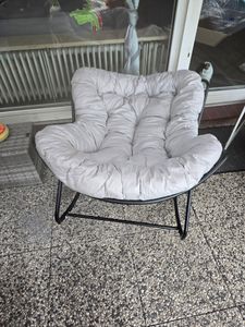 CCLIFE Schaukelstuhl Schaukelsessel Wohnzimmer Relaxstuhl Belastbarkeit Bis 150kg, Hellbraun Kunden-Foto 3