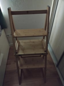 COSTWAY Sgabello pieghevole, sgabello convertibile a 3 gradini con struttura in bambù, sgabello 3 in 1 per piante 150 KG naturale Foto del cliente 2