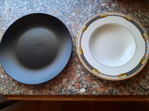 Speiseteller - Ø 27 cm - Schwarz matt - Steingut - 6er Set Kunden-Foto 1