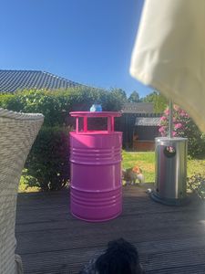 Fassmöbel Stehtisch Tisch Design Partytisch Bistrotisch Rot  Ø 57cm  Höhe 108cm Kunden-Foto 1