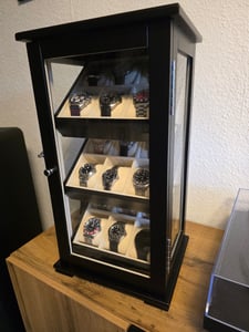 Uhrenvitrine Uhrenbox für 18 Armbanduhren Standvitrine Schaukasten SW-2010 BL Kunden-Foto 1