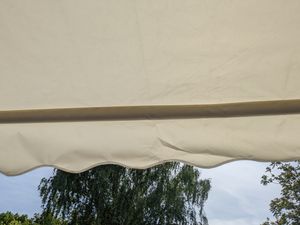 Jopassy markíza Svorková markíza Výškovo nastaviteľná balkónová markíza Slnečná markíza bez vŕtania na terasu balkón 250cm biela modrá Fotografia od zákazníka č. 4