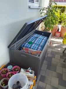 Gartenbox - Kissenbox - Auflagenbox - Truhe mit Deckel 190 L Aufbewahrungsbox Kunden-Foto 3
