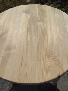 Runder Esstisch II Küchentisch Unbehandelt 90 cm Kunden-Foto 2