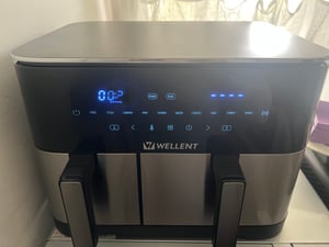 WELLENT XXL Heißluftfritteuse 11L Dual Zone, Airfryer 2600W mit 2 Körben, 10 Programme,LED Touch – 80-200°C – Spülmaschinenfest – Ohne PFAS Kunden-Foto 12