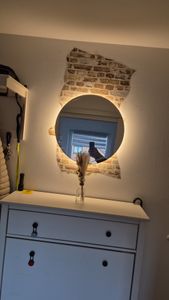 SensaHome – Runder Badezimmerspiegel ohne Rahmen mit LED-Beleuchtung – dimmbar – Wandspiegel – 50 cm Kunden-Foto 5