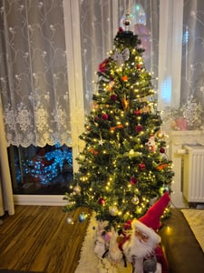 COSTWAY, 180 cm kunstkerstboom, kerstboom met metalen voet, kerstboom met PVC-takken, groene kunstkerstboom Klantenfoto 7