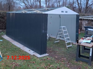 Metallgarage "Houston" - 15,36 m² mit Dachrinne  - Anthrazit Kunden-Foto 2