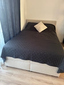 Bett, Boxspringbett MERA mit Bettkästen und T25 Topper Doppelbett, Stauraum, Schlafzimmer, Polsterbett, Bettgestell (140x200, Beige - AURA 01) Kunden-Foto 2