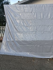 NEMAXX® Telo di copertura 650 g/m² 4x8 m (32 m²) Grigio – impermeabile, anti-UV, antistrappo, occhielli ottone – camion, legna, giardino Foto del cliente 1