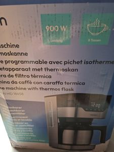 MEDION Kaffeemaschine mit Thermoskanne und Timer (Filtermaschine, 8 Tassen, 1,2 Liter, 900 Watt, 3 Stufen, Warmhaltefunktion, Timer Zeitschaltuhr, Antitropf, Display, MD18458) edelstahl Kunden-Foto 9