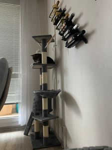 tectake® Kratzbaum Dominik 144 cm inklusive Treppe, 3 Spielmäusen und Kippschutz Kunden-Foto 1