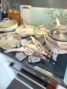Just Perfecto JL-721: 21-teiliges Kochgeschirrset aus Granit – Beige Kunden-Foto 1