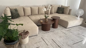 FURMEB24 ASPEN rohov pohovka do U s funkc­ span­ s lonm prostorem na lon­ prdlo 346x188cm, pohovka ve tvaru U, hnÄd barva Fotografie od zákazníka č. 4