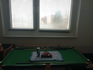 SPORTNOW Billardtisch 4,6ft klappbar 140 x 63 x 55-75cm Tischbillard mit Zubehör Kunden-Foto 1