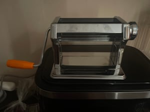 Lospitch Nudelmaschine, Edelstahl Pasta Maker, 7 Einstellbare Dicke, Pastamaschine mit 2 Schneiden, für Spaghetti Lasagne Nudeln Nudelmaschinen Kunden-Foto 2
