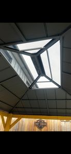 Der Pavillon steht wie ne eins.