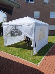 CEEDIR Pop Up Pavillon 3x3m Wasserdicht & Winterfest, Stabiler Faltpavillon mit Seitenwänden und UV-Schutz, Höhenverstellbares Partyzelt für Garten, Camping, Hochzeit & Innenhof, Grau Kunden-Foto 1