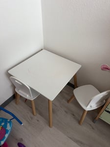 KESPER® Kindertisch mit 2 Stühlen mint – Kindersitzgruppe | Kindermöbel-Set für Kinderzimmer & Spielbereich | 3-teilig 1773313 Kunden-Foto 3